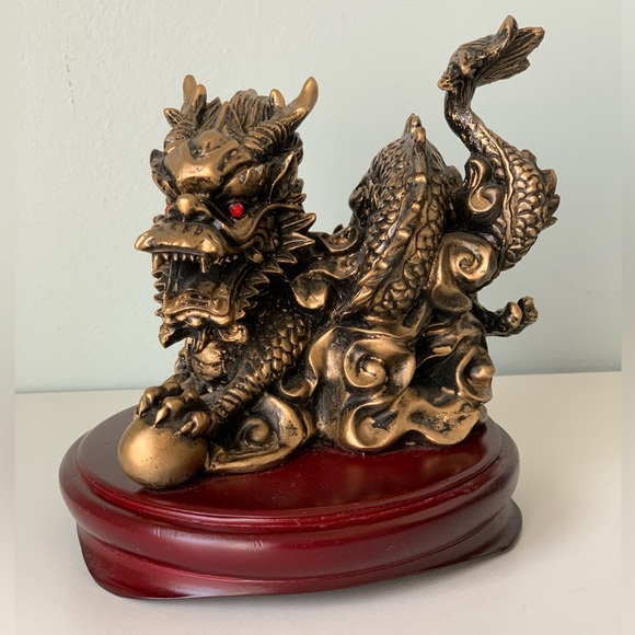 New vintage Golden Bronze Dragon - Picture 2 of 11